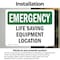 Signmission Life Saving Equipment Location, 10 in W x Rectangle, Vinyl Decal OS-2PACK-EM-D-710-L-10343 - alternate 5